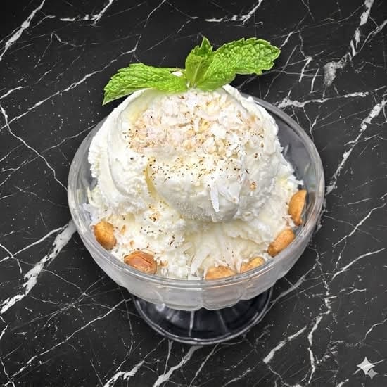 Fried Bananas with Coconut Ice Cream.